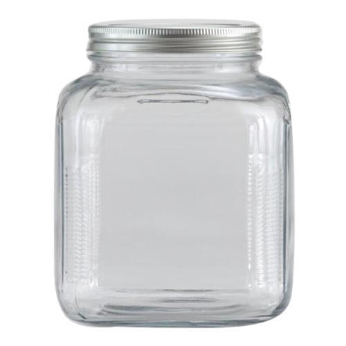 Square Clear Glass Jar
