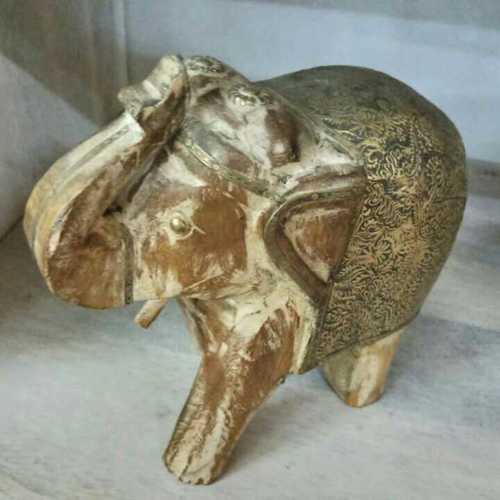 Wooden ND Brass Elephant Statue