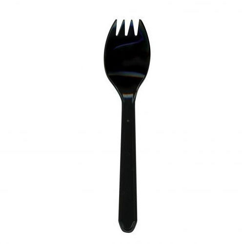 Black Plastic Spork for Event and Party