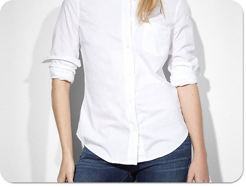 Breathable White Color Ladies Shirts