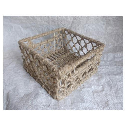 Square Brown Jute Basket