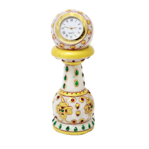 Charm Pillar Clock Red Green Stone