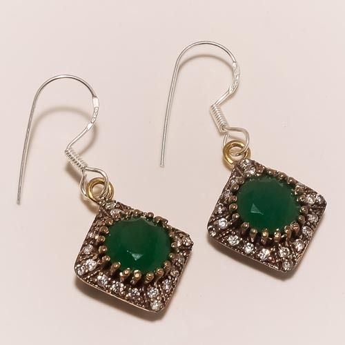 Kota Sterling Silver Emerald Earring