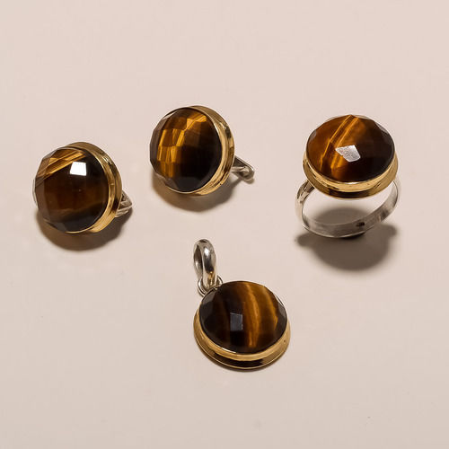 Sterling Silver Jewelry Designer Tiger Eye Earring