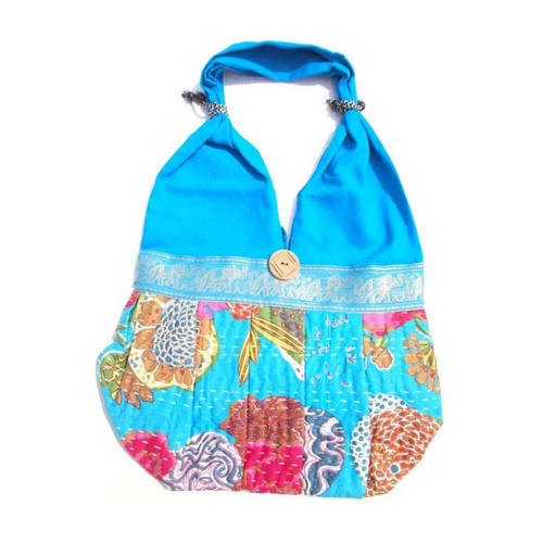 Recyclable Women Shoulder Boho Kantha Stitch Work Bag