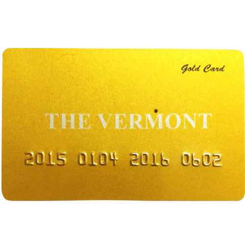 Plastic Rectangular Gold Cards Size: 55 X 87 Mm