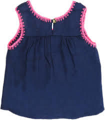 Blue Girls Fancy Sleeveless Top