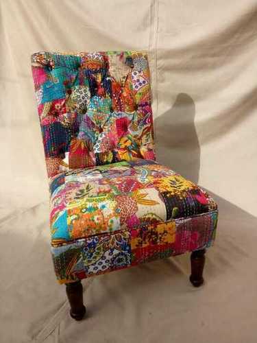 Handmade Wooden Sofa Chair With Kantha Cloths