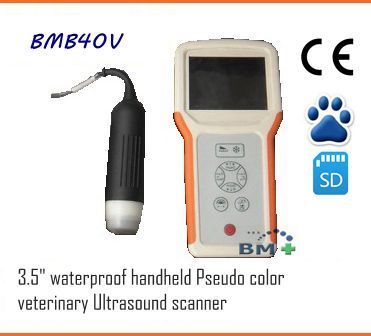 Accurate Result 3.5 Inch Waterproof Handheld Pseudo Color Veterinary Ultrasound Scanner