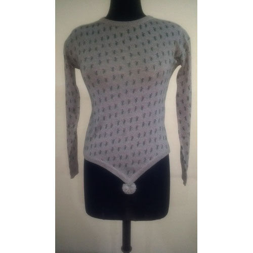 Stainless Steel Ladies Grey Woolen Top