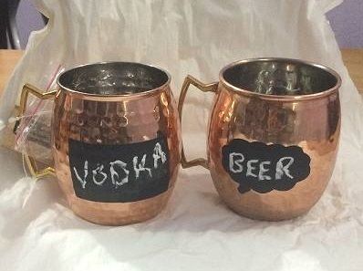 Copper Mugs With Black Chalk