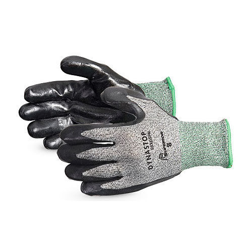 Full Finger Hand Gloves - Cotton Material, Green and Black Colors | Quality Safety Gloves for Housekeeping Use