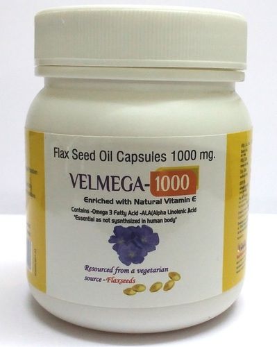 VELMEGA 1000mg Flax Seed Oil Capsules (90 Capsules)