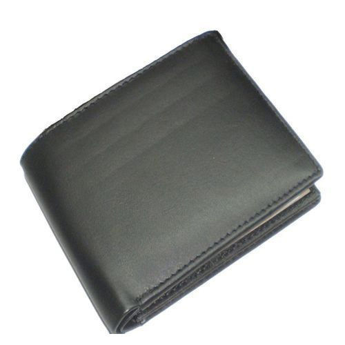 Men Black Leather Wallet Hardness: Rigid