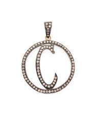 Cubic Zirconia Micro Pave Set Initial C Pendant