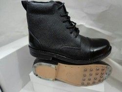 Black Finely Polished Leather Boot