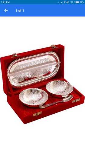 Silver Plated Bowl And Tray Set