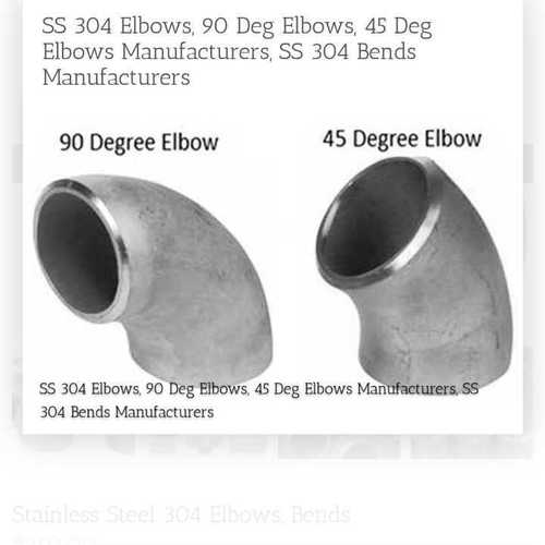 White Stainless Steel Pipe Elbow