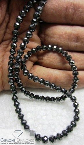 Black Moissanite Faceted Necklace