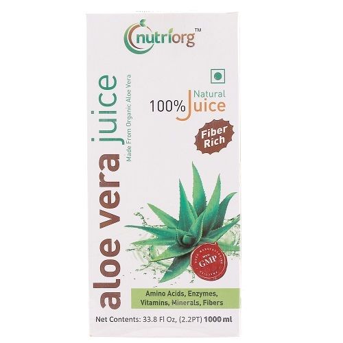 Nutriorg Aloe Vera Juice 1000ml 100% Pure Juice (Made From Organic Aloe Vera) 
