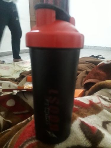 Red And Black Plastic Bottle