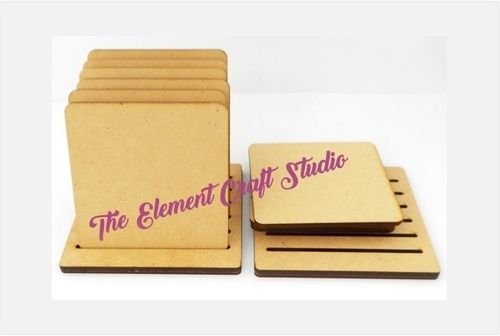 Wood Color Beautiful Square Coaster Set