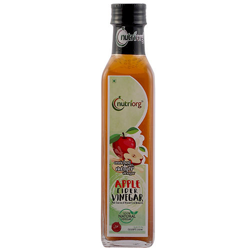 Nutriorg Organic Apple Cider Vinegar Enrich With Mother Vinegar - 250Ml Glass Bottle