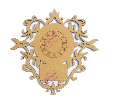 Plywood Victorian Scroll Clock