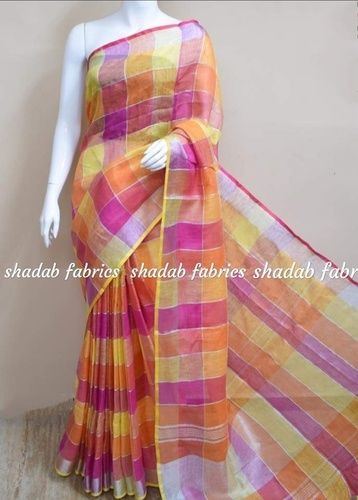 Malti Color Ladies Designer Linen Saree