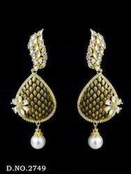 Antique American Diamond Pearl Earring