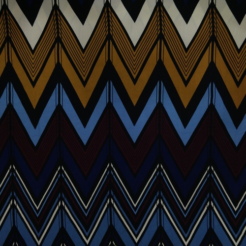 100% Polyester Printed Tony Moss Fabric - 56" Width, Multi Color Geometrical Print, 110 GSM, Soft Hand Feel, 22-23% Shrinkage, DTM Rotary Machine Printed