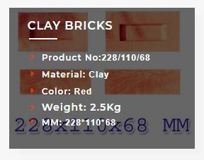 2.5 Kg Red Clay Brick For Construction