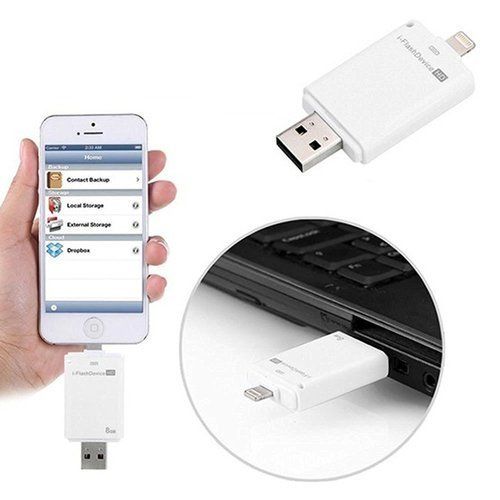 I Flash Device HD SD Memory Card Reader Adapter USB 8 Pin