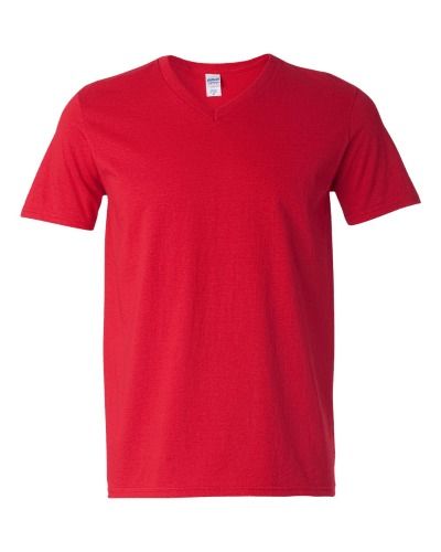 Mens Round Neck T-Shirt - Cotton Fabric, Short Sleeves, Red Color | O-Neck Collar, Plain Pattern, All Age Groups