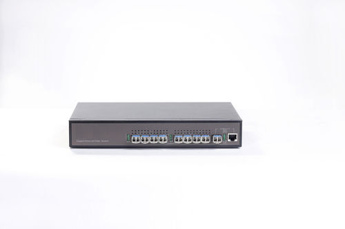 8+1 Gigabit Fiber Switch With Battery Charge Function WEB SNMP Support Metal Case AC220V