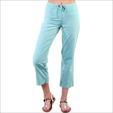 Summer Wear Cotton Lycra Trousers For Women And Girls