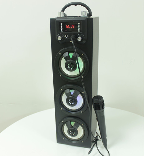 Karaoke Speaker Usb Home Theatre System Portable Speaker With Microphone Professional Audio Cabinet Material: Wood