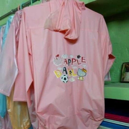 Polyester Kids Waterproof Pink Raincoat