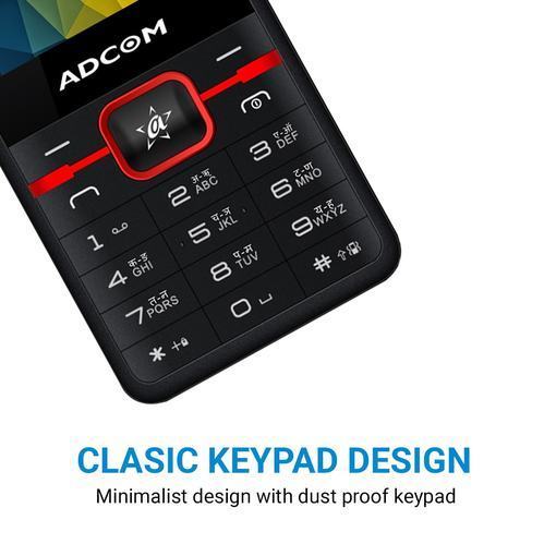 Black Adcom 221 Dual Sim Mobile Phone With Big Battery 3000Mah