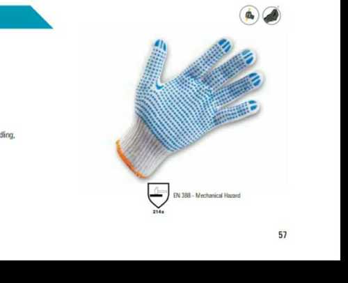 Blue Dotted Safety Hand Gloves