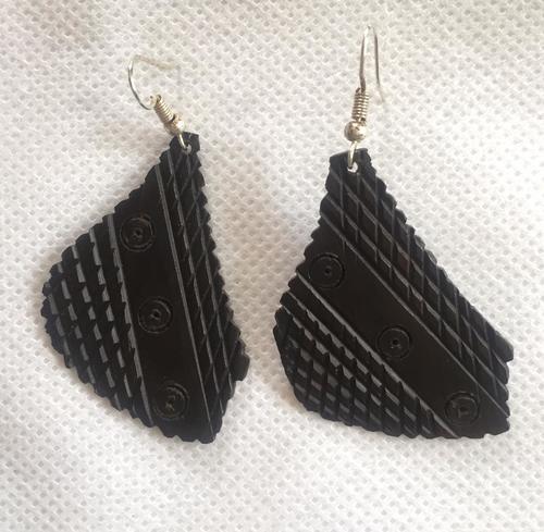 Fancy Wooden Plated Earrings