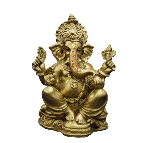 Ganesha Gold Antique Finish Statue