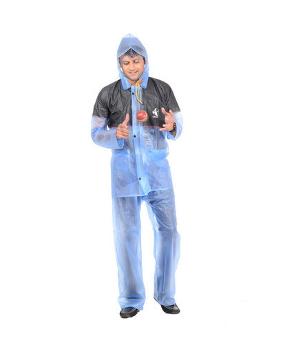 Transparent With Blue Lining Pvc Suit (L-452)