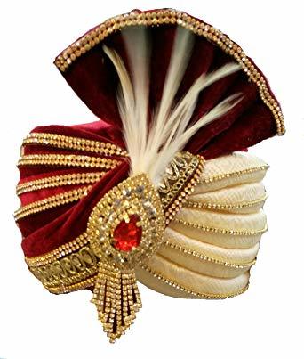 More Colors Are Avialable Men'S Velvet Head Safa Turban (Maroon)