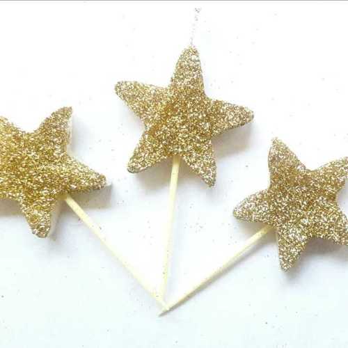 Gold Coloured Star Candles