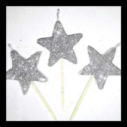 Silver Coloured Star Candles