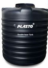 Double Layer Water Storage Tank - 100% Food Grade Plastic, 1500L to 2000L Capacity, Insect Proof Threaded Lid, Black Color, Safe for Drinking Water