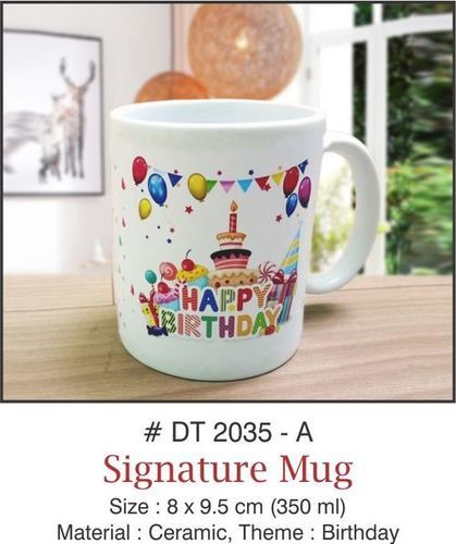 Happy Birthday Signature Ceramic Coffee Mug