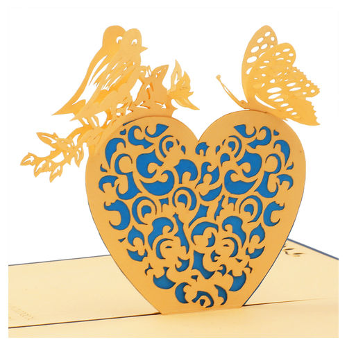 Love Fly 3D Pop Up Card For Greeting, Anniversary, Valentine