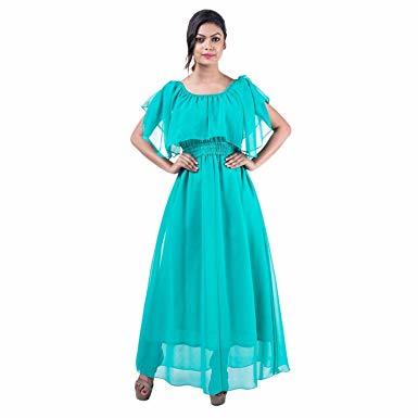 Ladies Green Georgette Dress